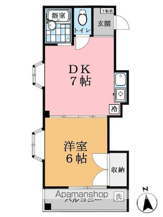 キャピタルアビス[1DK/32.1m2]の間取図