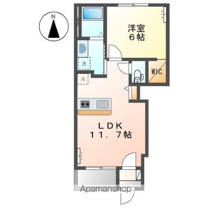 愛媛県新居浜市星原町[1LDK/40.35m2]の間取図