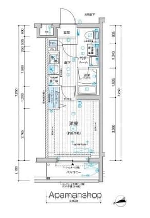 東京都立川市錦町２丁目[1K/21.02m2]の間取図