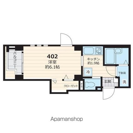 プロスペリティ赤堤[1K/21.29m2]の間取図