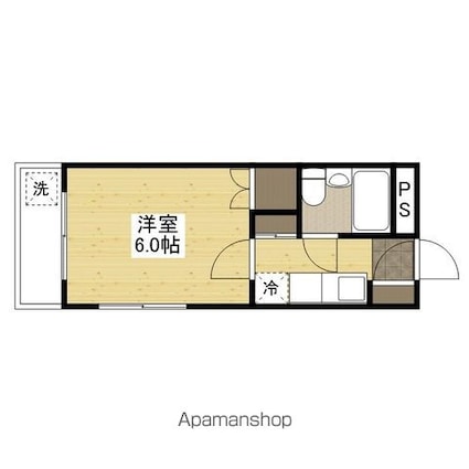 ブランズ弐番館[1K/16.2m2]の間取図
