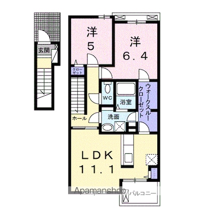 Ｖｉｌｌａ　アニバ　Ⅱ[2LDK/58.78m2]の間取図