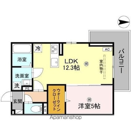 ＤーＲＯＯＭ山上[1LDK/42.79m2]の間取図