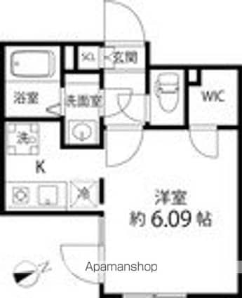 Ｂｒａｎｃｈｅ神楽坂[1R/21.23m2]の間取図