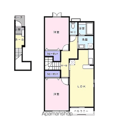 フレグランスＦ[2LDK/57.22m2]の間取図