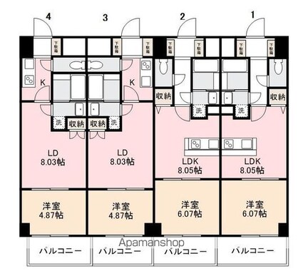 Ｊリヴェール錦町[1LDK/37.45m2]の配置図