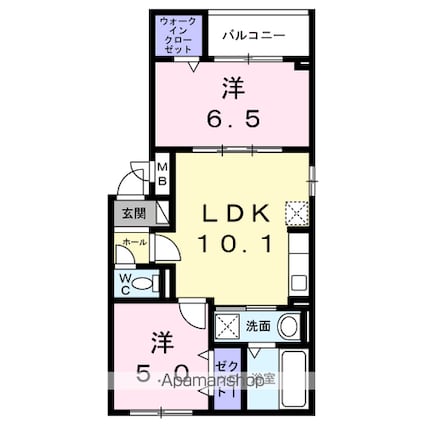 フローラ・ノヴァ[2LDK/48.82m2]の間取図