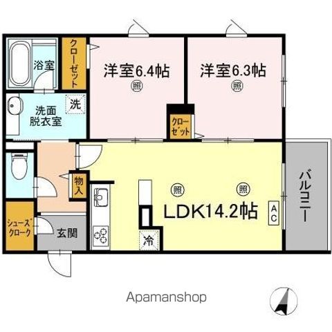 SHALLOW GARDEN A棟の間取り写真