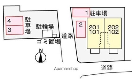 愛媛県松山市和泉北３丁目[1LDK/32.44m2]の配置図