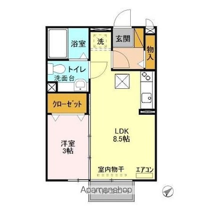 シャルマンⅢ　Ｅ[1LDK/29.25m2]の間取図