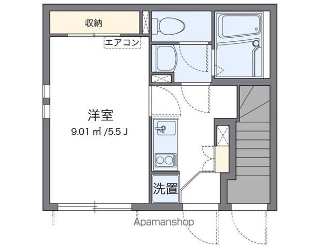クレイノボンボン　桜[1K/20.32m2]の間取図