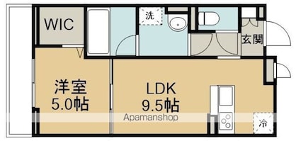 ＯＮＡＲＩＧＯＴＥＮーＤ[1LDK/38.8m2]の間取図