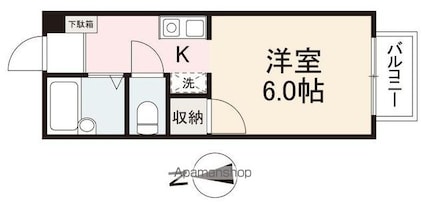 香川県高松市今里町２丁目[1K/19.87m2]の間取図