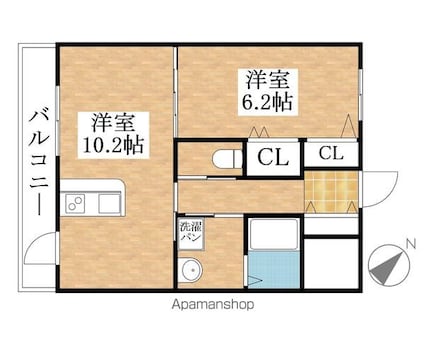 セジュール小牧[1LDK/42m2]の間取図