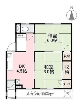 香川県高松市錦町１丁目[2DK/47.1m2]の間取図