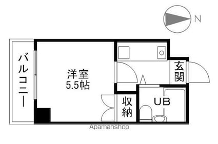 長野県長野市三輪６丁目[1K/19.7m2]の間取図