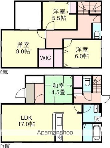 山陽本線 西阿知駅 徒歩10分 2階建 築6年の間取り写真