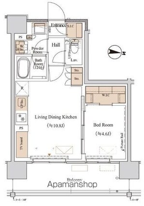 ブランシエスタ木場[1LDK/39.93m2]の間取図