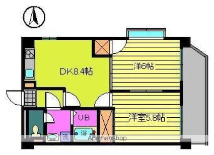 グレイスフル立花[2DK/43.74m2]の間取図