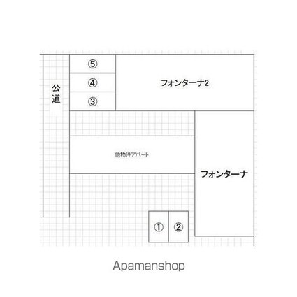 フォンターナ[1K/25.42m2]の駐車場