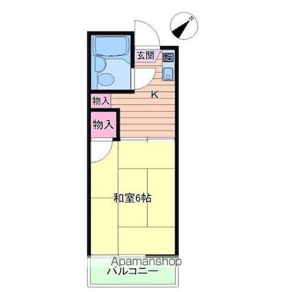 山本ハイム[1K/17.5m2]の間取図