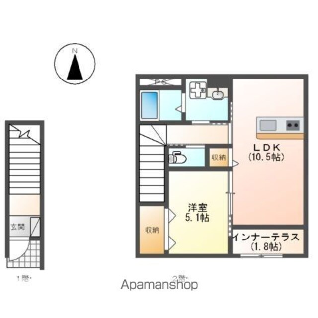 サンコーポ[1LDK/46.52m2]の間取図
