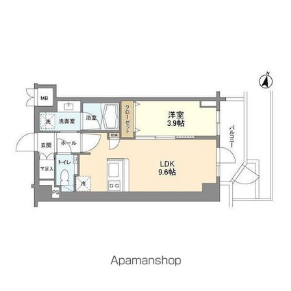 スタイリオ渋谷南平台[1LDK/35.24m2]の間取図