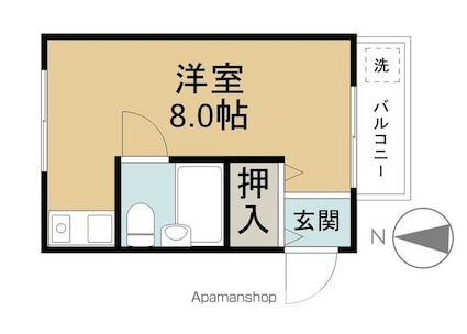 ユヌベルメゾン４[1R/20m2]の間取図