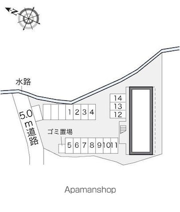 レオパレスちくま[1K/23.18m2]の配置図
