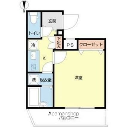 スカイコート都立家政ＥＡＳＴ[1K/21.47m2]の間取図