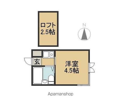 ベルシティ中江[1K/17.32m2]の間取図