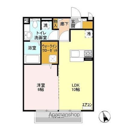 グリーンヒル[1LDK/40.07m2]の間取図