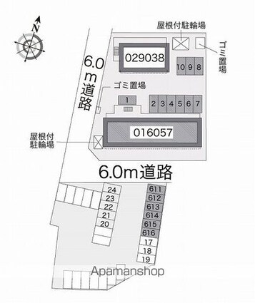 レオパレスフリーダム稲田[1K/23.18m2]の配置図