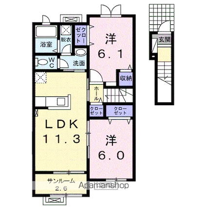 ベレッツァ[2LDK/61.4m2]の間取図