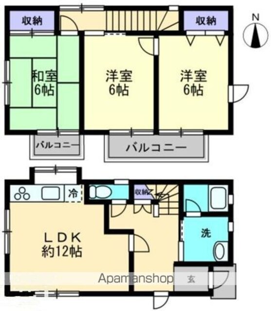 屋島タウン木村[3LDK/73.28m2]の間取図