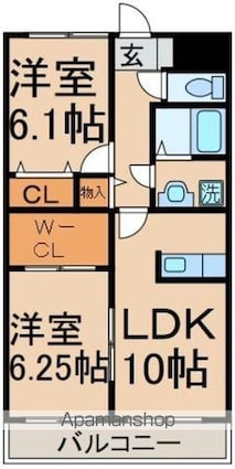 シャトルコート[2LDK/57m2]の間取図