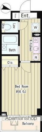 セレーノ武蔵野[1R/20.98m2]の間取図