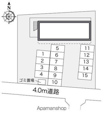 レオパレスグランシャリオ[1K/20.28m2]の配置図