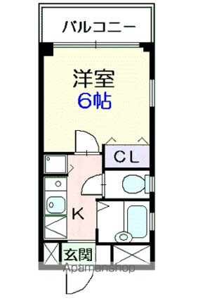 鈴屋ビル[1K/20.55m2]の間取図