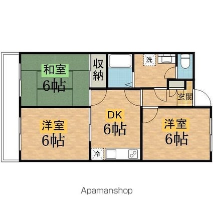 シャトルフルール[3DK/53.46m2]の間取図