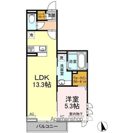 フロレスタ南大泉[1LDK/45.29m2]の間取図