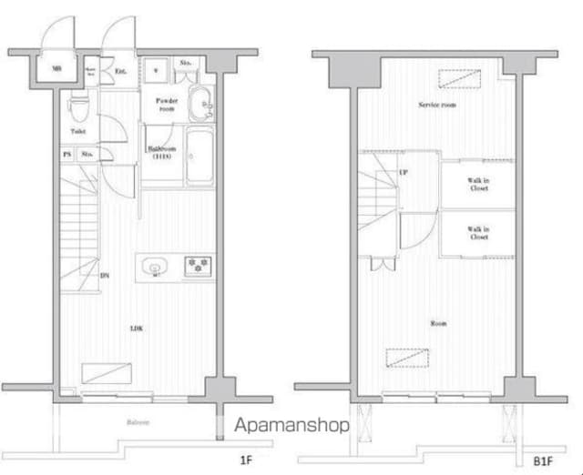 東京都世田谷区弦巻２丁目[1SLDK/68.86m2]の間取図