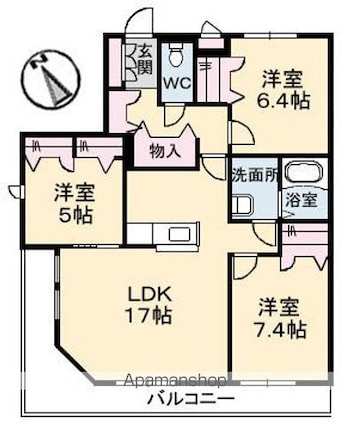 グランマスト空港通り[3LDK/81.21m2]の間取図