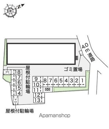 レオネクストオブリガータ[1K/34.88m2]の配置図