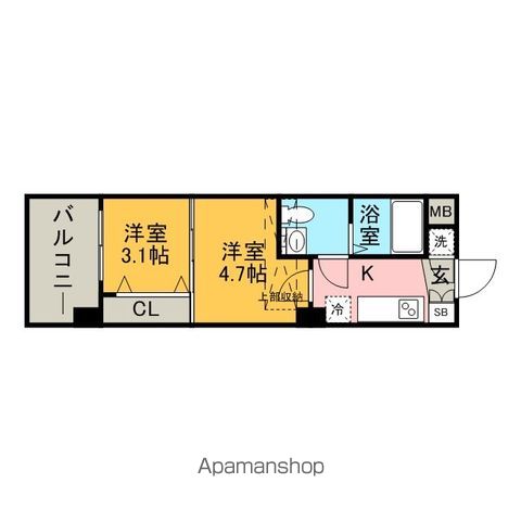 【福岡市博多区千代のマンションの間取り】