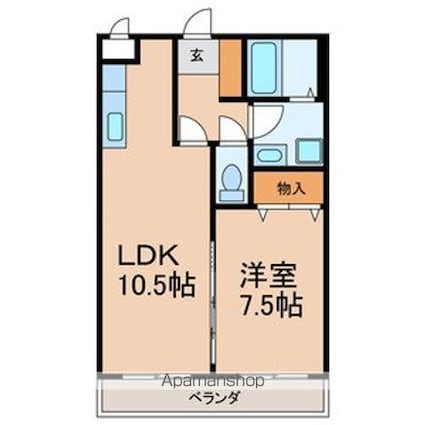 千葉県千葉市中央区稲荷町２丁目[1LDK/40.78m2]の間取図
