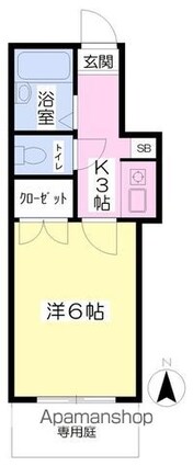 クロッカスＴＫＴ[1K/18.74m2]の間取図
