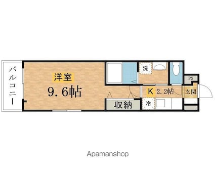 セレスフィオーレ[1K/28.87m2]の間取図