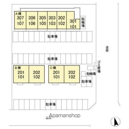 ディアマント　Ａ[1LDK/44.71m2]の配置図