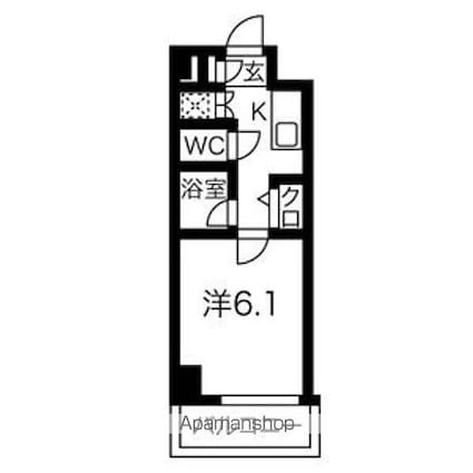 スパシエアルマール浮間公園[1K/20.7m2]の間取図
